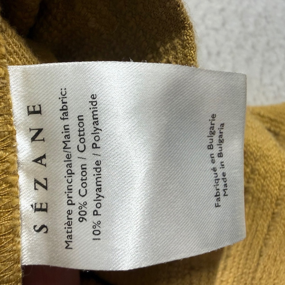 Sezane Wide Leg Pants Women 34 Mustard Yellow Cotton Coastal Boho Paperbag Waist - Picture 8 of 10